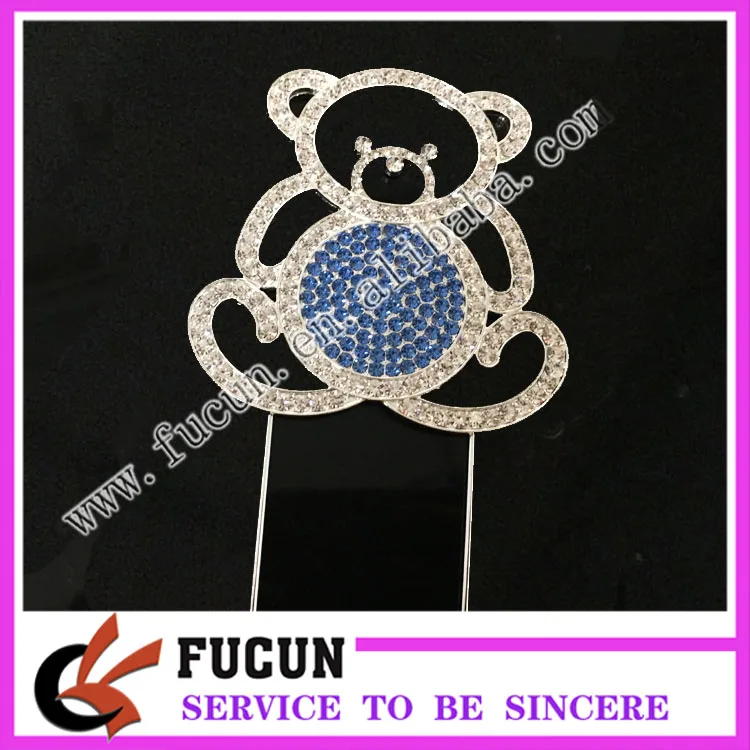 Diamante bear design cake topper