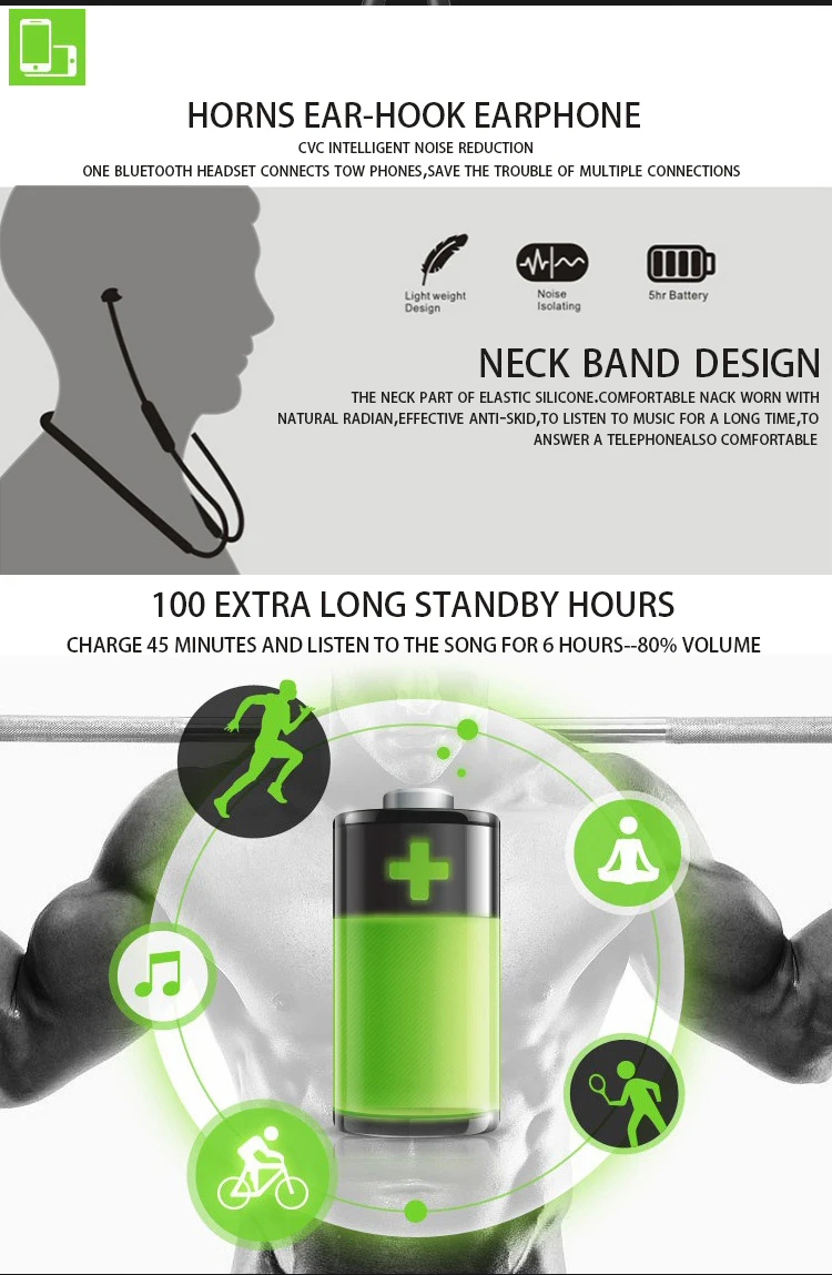 Portable Super Bass In-Ear Shenzhen Bluetooth Earphone For Phone PC Tablet magnet earphones - ANKUX.COM