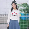 Hot sale fashionable western style pink lady rose embroidery soft woman sweater