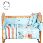 6pcs Comforter Crib Bumper pad set for new baby neonatus fashion 100% combed cotton reactive printing eco friendly