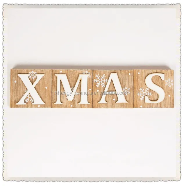 christmas xmas decoration gift personalised wooden letter