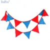 3.2M/10.5Ft Solid Red & Blue Fabric Flags Pennant Bunting Banner Garlands for Wedding, Birthday Party, Outdoor & Home Decoration