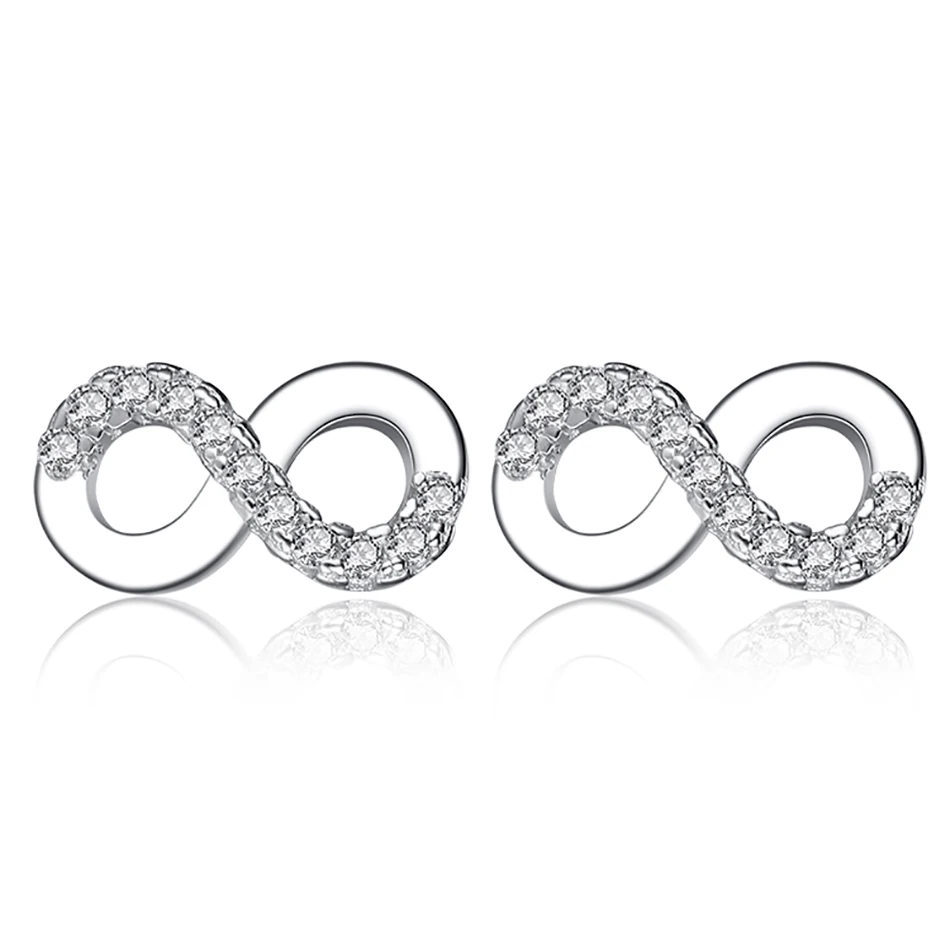 925 Sterling Silver Infinity Love Stud Earrings with CZ Crystal Wedding Earring For Women Girls Jewelry Gift
925 Sterling Silver Infinity Love Stud Earrings with CZ Crystal Wedding Earring For Women Girls Jewelry Gift