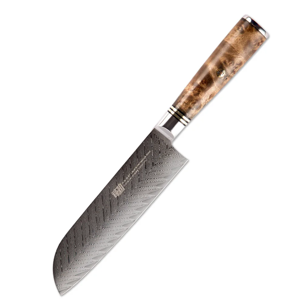 7 inch Japanese AUS-10 damascus professional Santoku kitchen knife damascus sushi knife
7 inch Japanese AUS-10 damascus professional Santoku kitchen knife damascus sushi knife