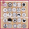 Fancy custom made black and white polyester resin button for shirts children clothing