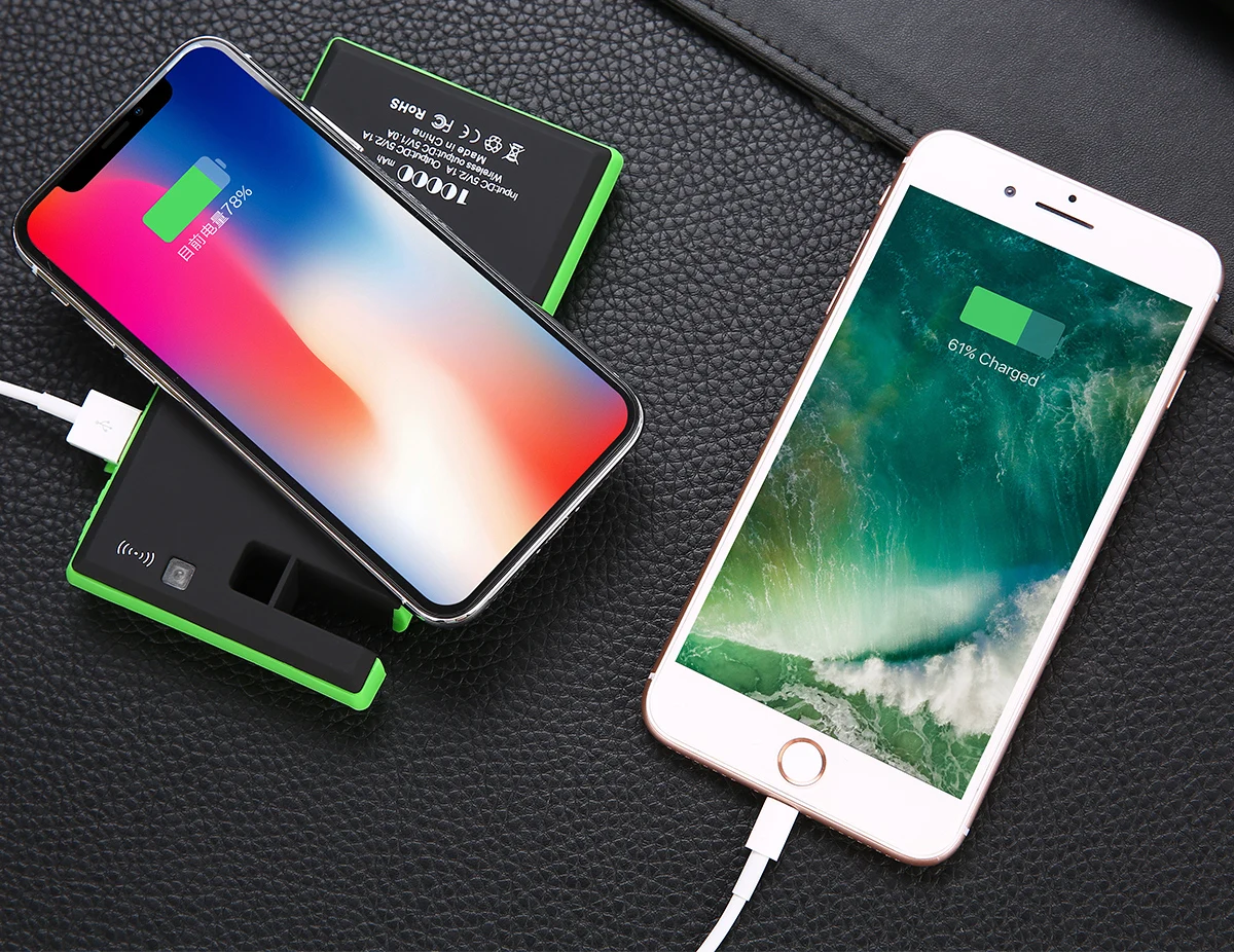 New 2019 trending product solar wallet power bank 10000mah with wireless charging - ANKUX.COM