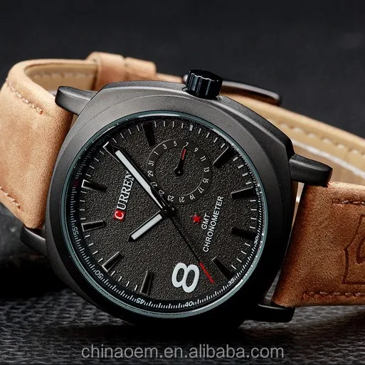 

Fashion CURREN Brand Men Wristwatches Leather Strap Clocks Japan Movement Quartz Watches for Men Dress Relogio Hours wristwatch, White black