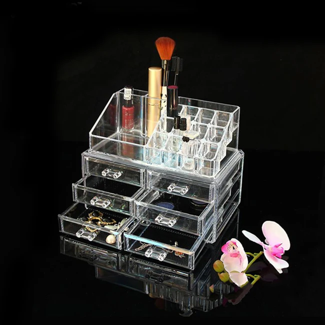 Wholesale Clear Acrylic Cosmetic Makeup Organizer with 6 Drawers