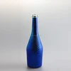 750ML CHAMPAGNE BOTTLE COBALT BLUE FROSTED GLASS BOTTLE LUXURY BOTTLE