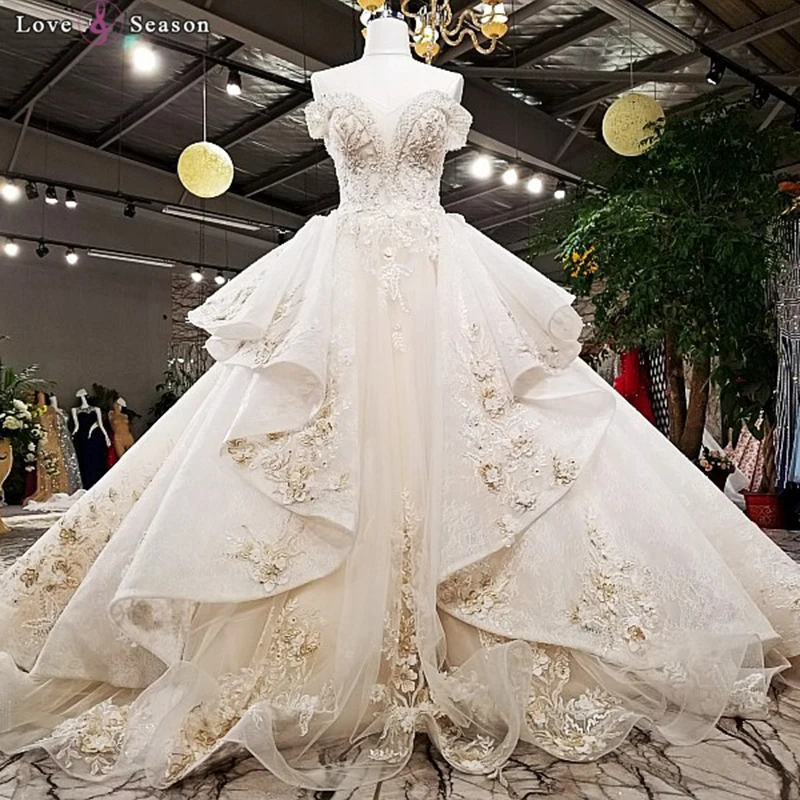 LS78550 оптовая продажа роскошный корсет Свадебное турецкое платье длинный хвост бальное платье свадебное платье