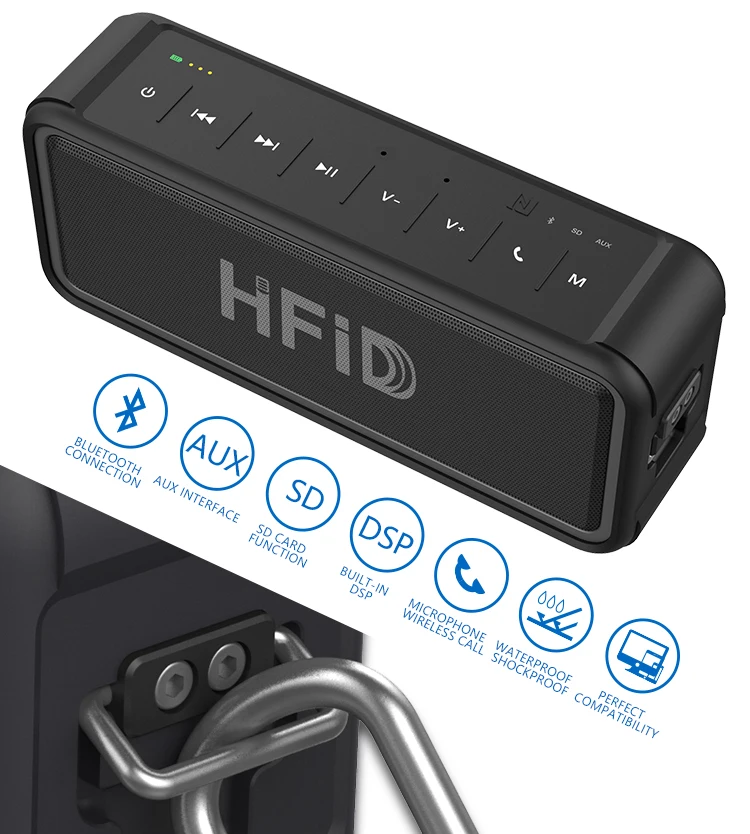 HFD-895D Waterproof Speaker Bluetooth With TF card Handfree Call OEM Camping Gift - ANKUX.COM
