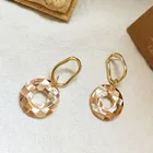 Shell Earrings Colorful Earrings Xus Colorful Shell Earrings Plated Gold Earrings Disc Hollow Alloy Earrings