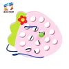 New arrival worm eat pineapple wooden toy threading for baby early development W11E094