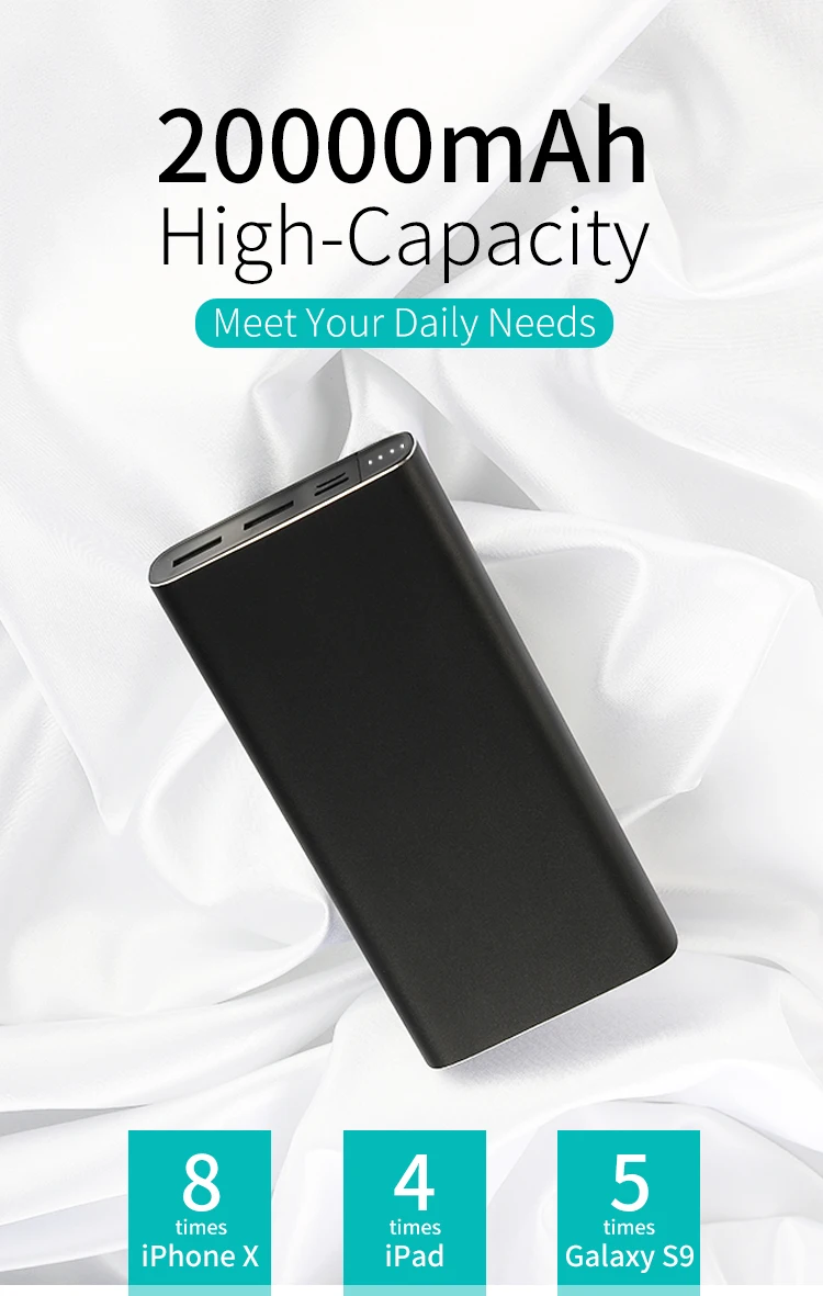 18W PD QC Fast Charging 20000 mah Power Bank Portable Powerbank Battery with Type C Micro USB 2 Input Port - ANKUX.COM
