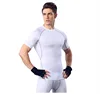 Hot sale black breathable custom compression men gym sport fitness clothing with O-Neck t shirt