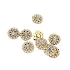 Silver round crystal fancy stone with lace claw for sew on hair accessories