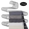 6 Pack Pants Hangers, S-Shape Stainless Steel Clothes Hangers, Pants Jeans Scarf Space Saving Hangers Closet Organizer