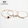 Innovative lovers jewelry ECG modeling follow your heart alloy bracelet stone jewelry wire wrapped stone college girls bangles