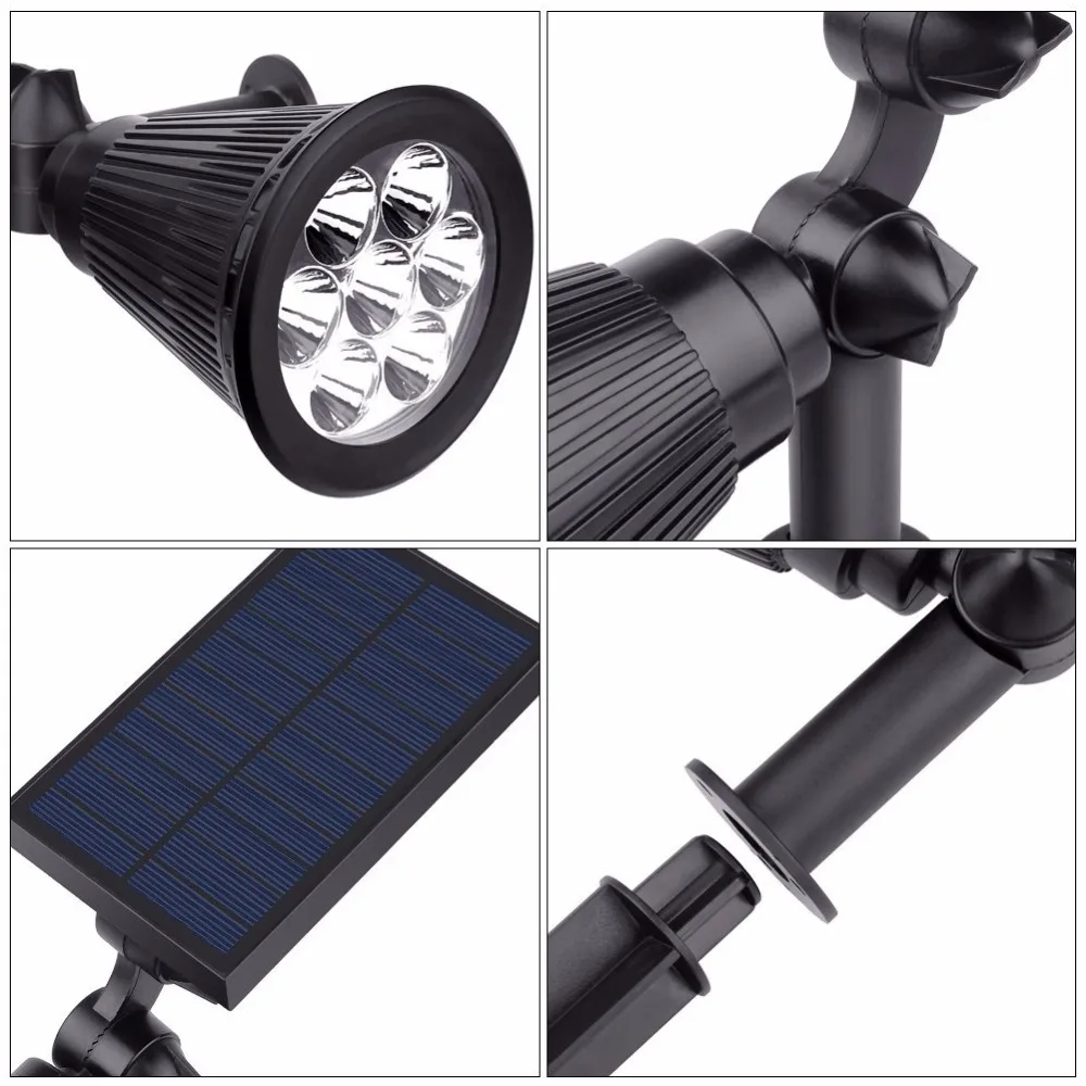 Asafee Solar Scheinwerfer Einstellbar Solar Powered Lampe 7 LED RGB In-Boden Licht Wasserdicht Landschaft Wand Licht Outdoor Garten Asafee Solar Scheinwerfer Einstellbar Solar Powered Lampe 7 LED RGB In-Boden Licht Wasserdicht Landschaft Wand Licht Outdoor Garten