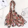 Digital Print Custom Made Silk Scarf Pashmina New Rose Flower Hijab Shawl Dot Pattern Wedding Dress Bridal Gown