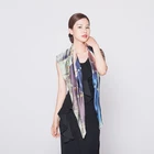 colorful and long size digital printed women red silk scarf shawl