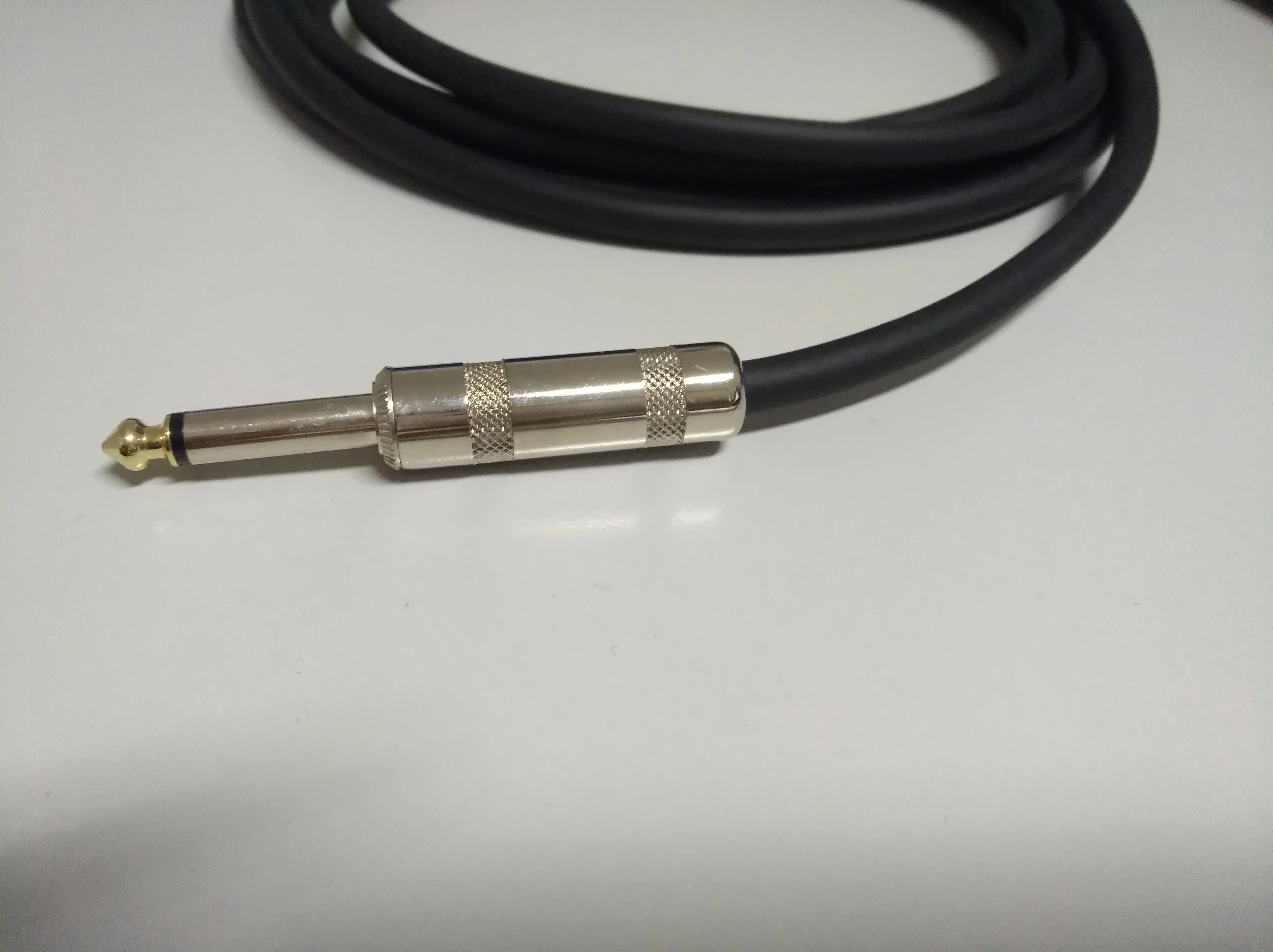 Nickel plated Zinc alloy shell male to right angle male TRS 1/4 inch mono 6.35 mm instrument cable - ANKUX.COM
