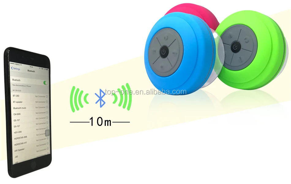 New design LED sucker bluetooth shower speaker, waterproof bluetooth speaker with LED light - ANKUX.COM