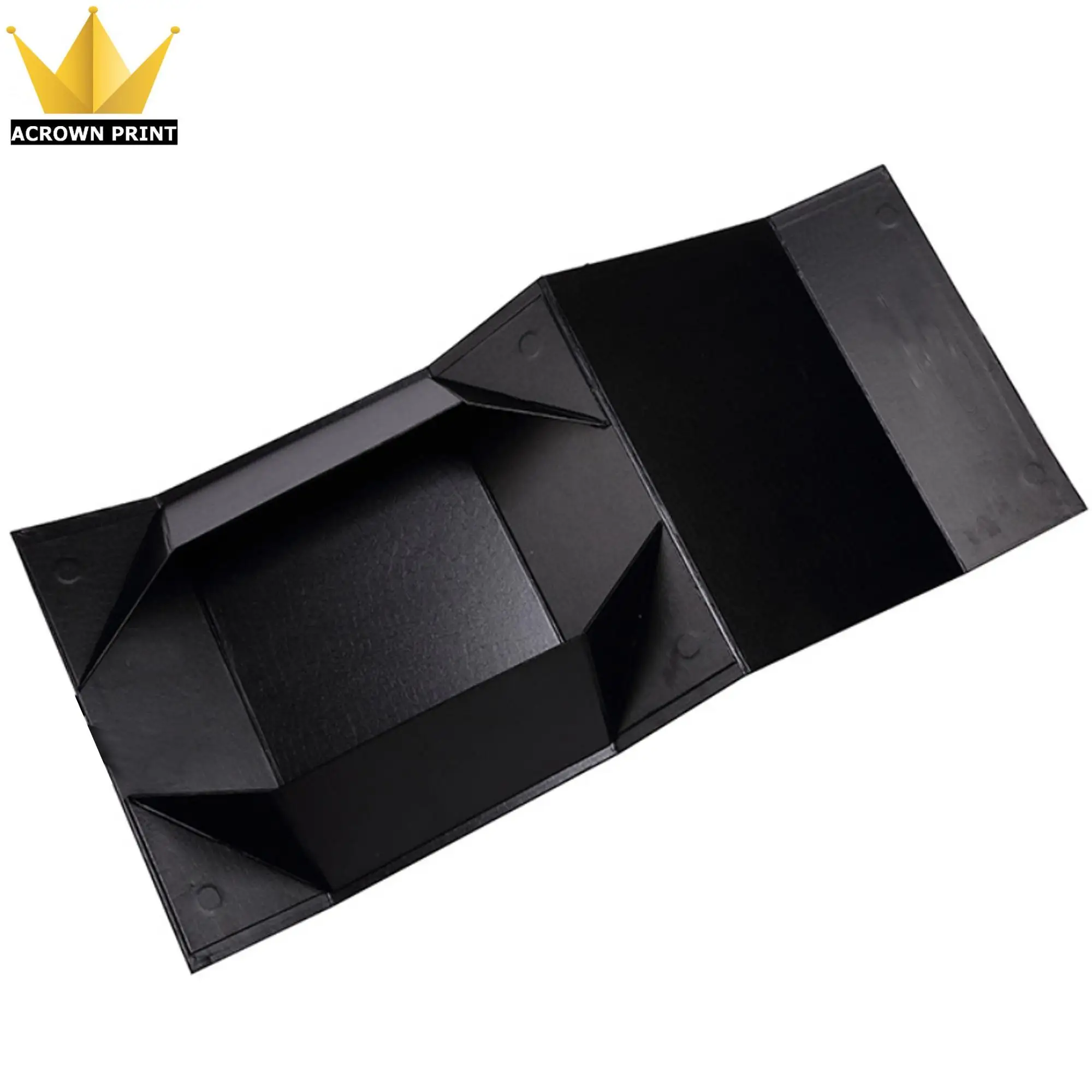 flat pack cardboard gfit packaging black magnetic gift box wi