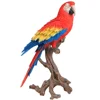 Custom Hand Painted Parrot Figurine 3d Red Macaw Bird Resin Display Home Decoration