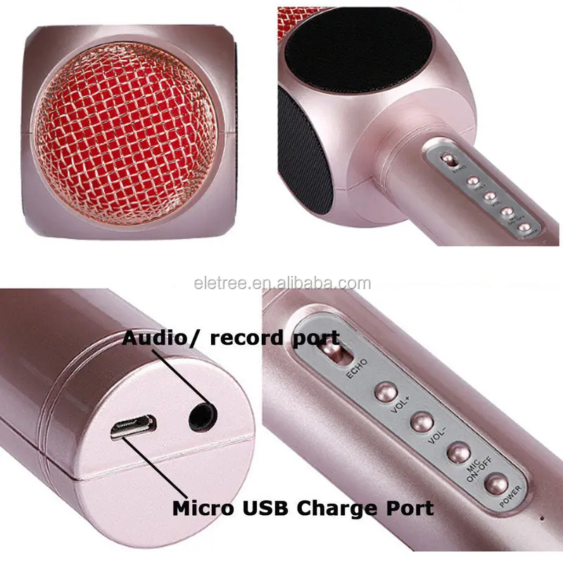 E103 ws 858 wireless bt karaoke mic microphone karaoke machine music microphone professional wireless microphone & hifi speaker - ANKUX.COM