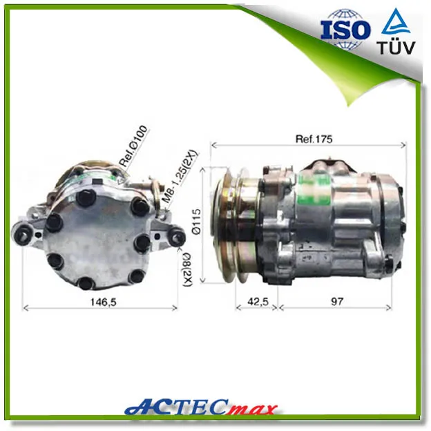 Sanden Compressor SD 7B10, 1A 115mm pulley, RC.600.093 Sanden Compressor.JPG