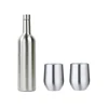 Gift Set Stainless Steel Wine Cup Set,12oz Egg Cups And 25oz Wine Bottle,Double Wall Vacuum Insulated Wine Bottle Set