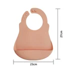 Eco-friendly Cute Baby Bib 2 buttons silicone baby bib