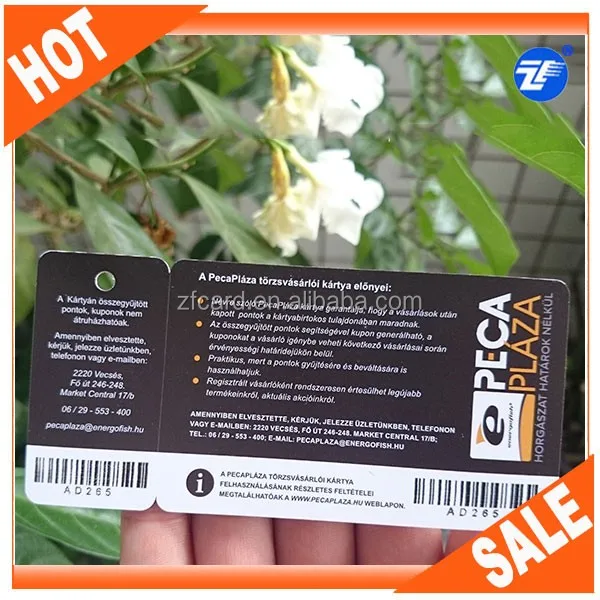 plastic printed loyalty keychain cards with hole punch
