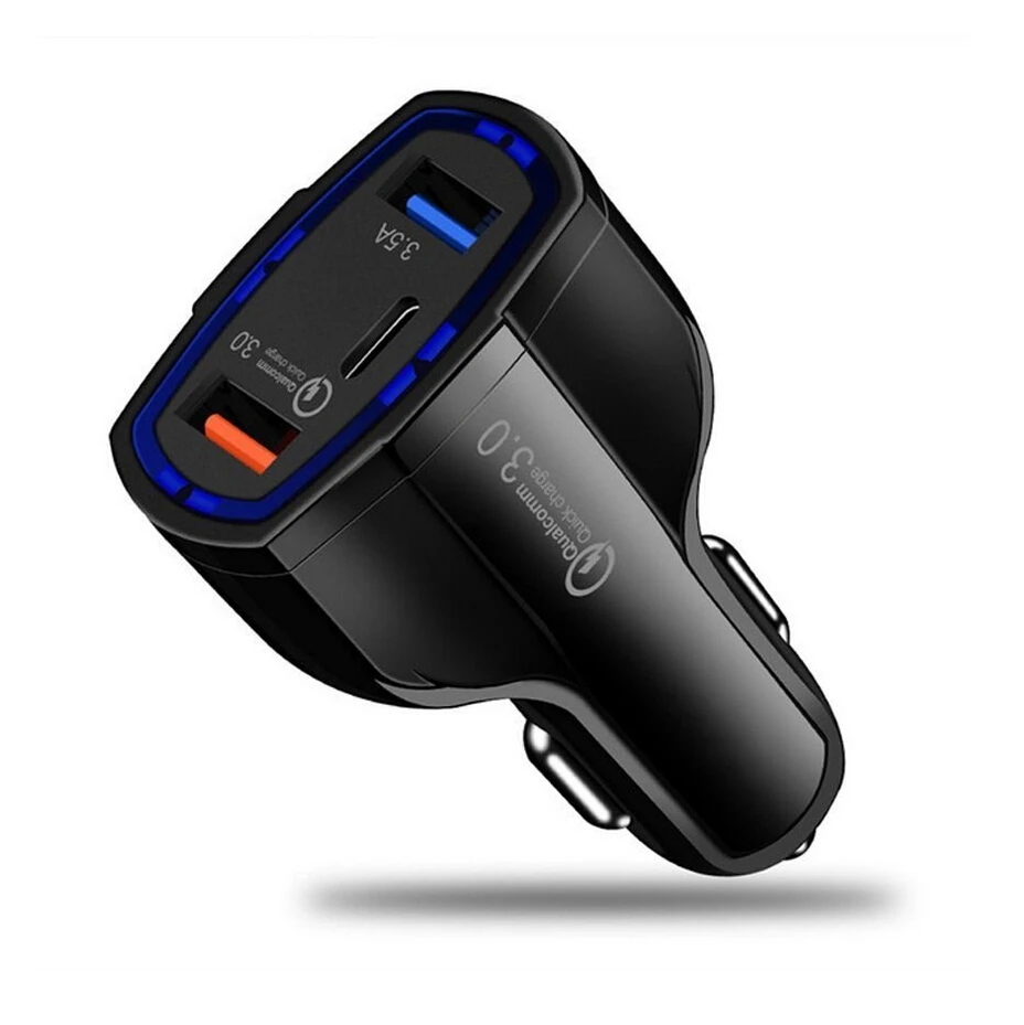 Best Gift Universal 3 USB ports Quick Charge QC3.0 USB C PD Car Charger mobile phone car battery charger, Black/white
Best Gift Universal 3 USB ports Quick Charge QC3.0 USB C PD Car Charger mobile phone car battery charger, Black/white