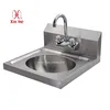 Stainless Steel Hand Sink with tap holes, Wall Mounted Stainless Steel Hand Wash Sink for Catering