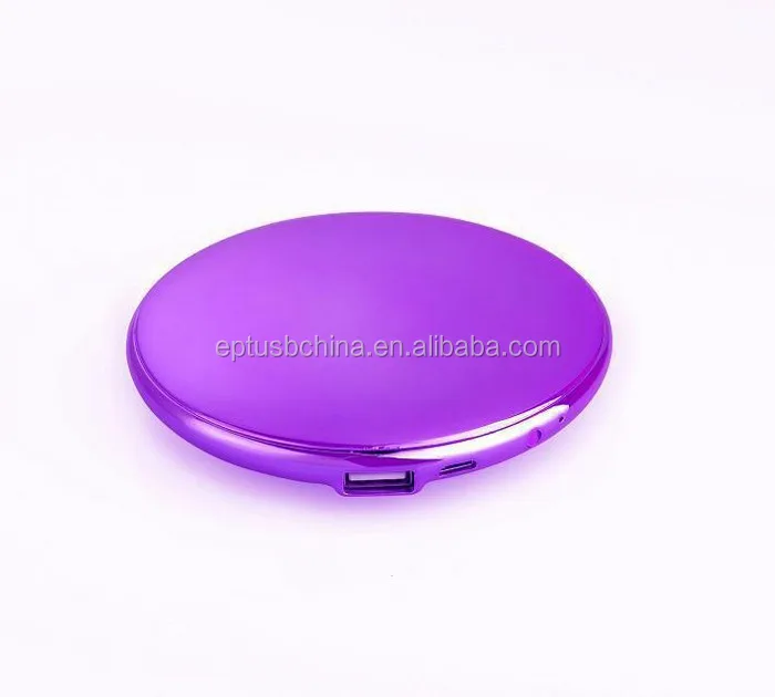 small round mirror slim power bank with mirror 2600mah 505255 - ANKUX.COM