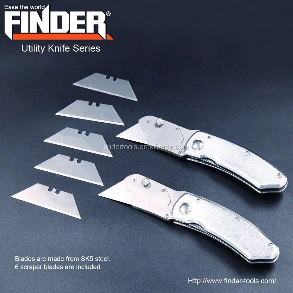 folding liner-lock stainless steel utility knife