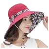 Sun Hat Anti-UV UPF 50+ Foldable Wide Brim Cotton Bucket Hat for Women