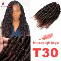 

Burgundy Fluffy Passion Twist Hair Braiding 24strands/pack Synthetic Bomb Spring Curly Twist Crochet Hair Spring Jamaican Bounce