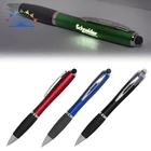 New Design Led Light Up Soft Touch Screen Custom Cheap Plastic Promotion Beverly Ball Pen With Logo