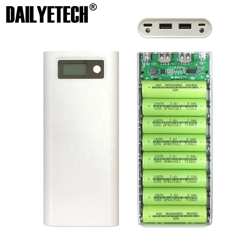 20000mAh Dual USB Power Bank Case Shell DIY Kit 8 x 18650 Battery Charger Case w/ LCD Display Type-C & Micro USB Input
20000mAh Dual USB Power Bank Case Shell DIY Kit 8 x 18650 Battery Charger Case w/ LCD Display Type-C & Micro USB Input