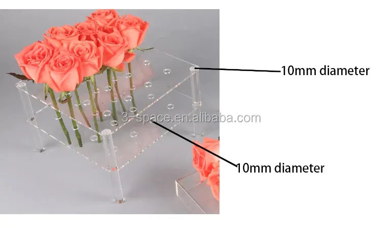 oem design clear acrylic fleurs rose display box pmma flower box