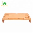 Bamboo Home Furniture Snack Table Monitor Riser Bed Side Table Laptop Stand with Storage Organizer