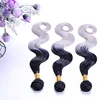 Synthetic hair weaves 16"18"20" hair Closure Machine Double Weft Hair Extensions 1b gray