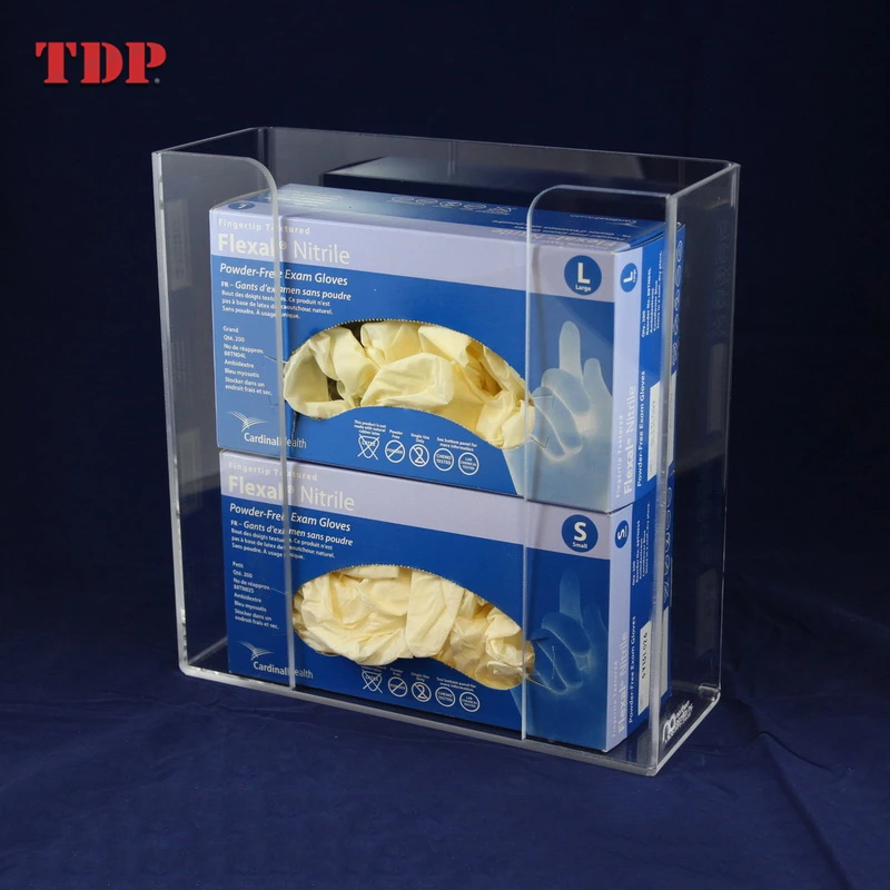 Wall Mounted Side Top Loading Single Double Triple Quad Display Holder Clear Latex Acrylic Glove Box Dispenser