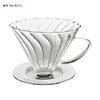 modern classical design High borosilicate v60 glass coffee dripper set