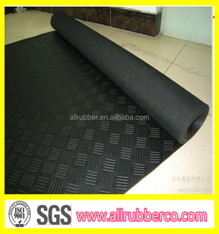 Elongation 300 Checker Rubber Sheet Anti Slip Rubber Mat Driveway