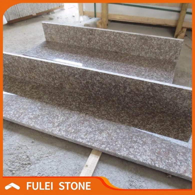 Factory Cheap Polished G687 Peach Red Granite Stairs Prices