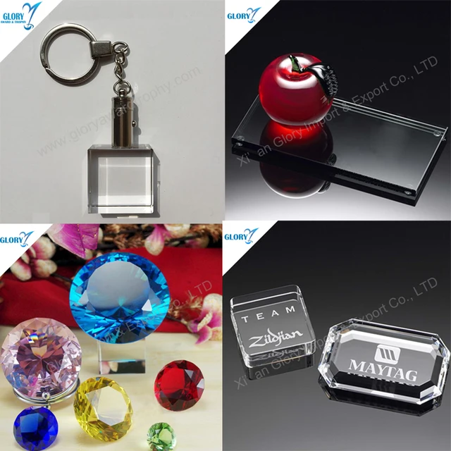 small crystal merchandising business promotional gift items